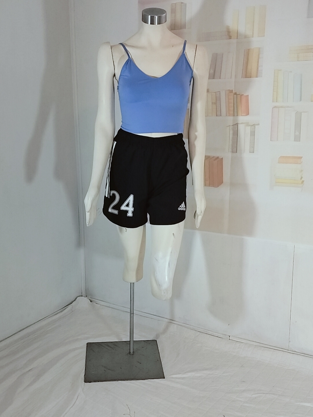 Adidas Women's Black Athletic Shorts with Number 24